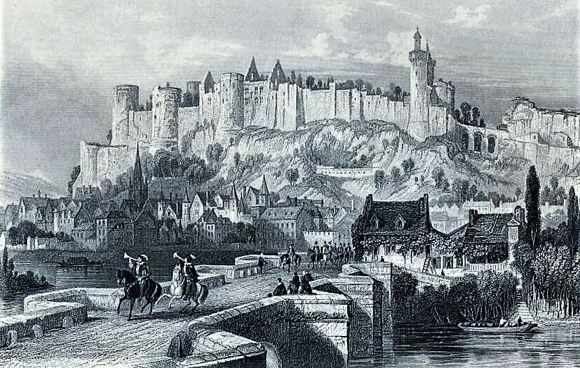 Fortress of Chinon in 1429 from Histoire de France by François Guizot (1875)