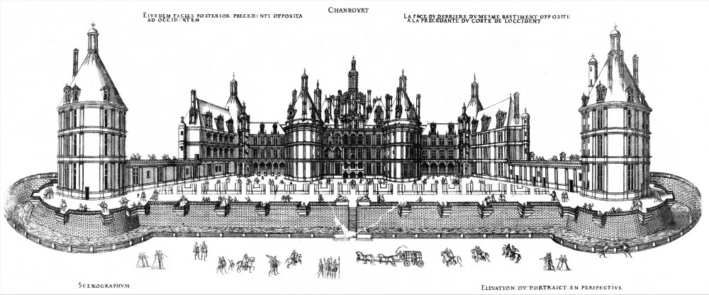 Chambord southeast facade (Jacques Androuet du Cerceau 1576)