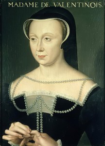 Portrait de Diane de Poitiers, duchesse de Valentinois peinte par François Clouet (1458-1541).