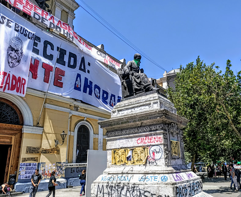 L'Universidad de Chili (établissement public) à deux pas de la Moneda. C'est le foyer le plus engagé dans la contestation (Photo FC)